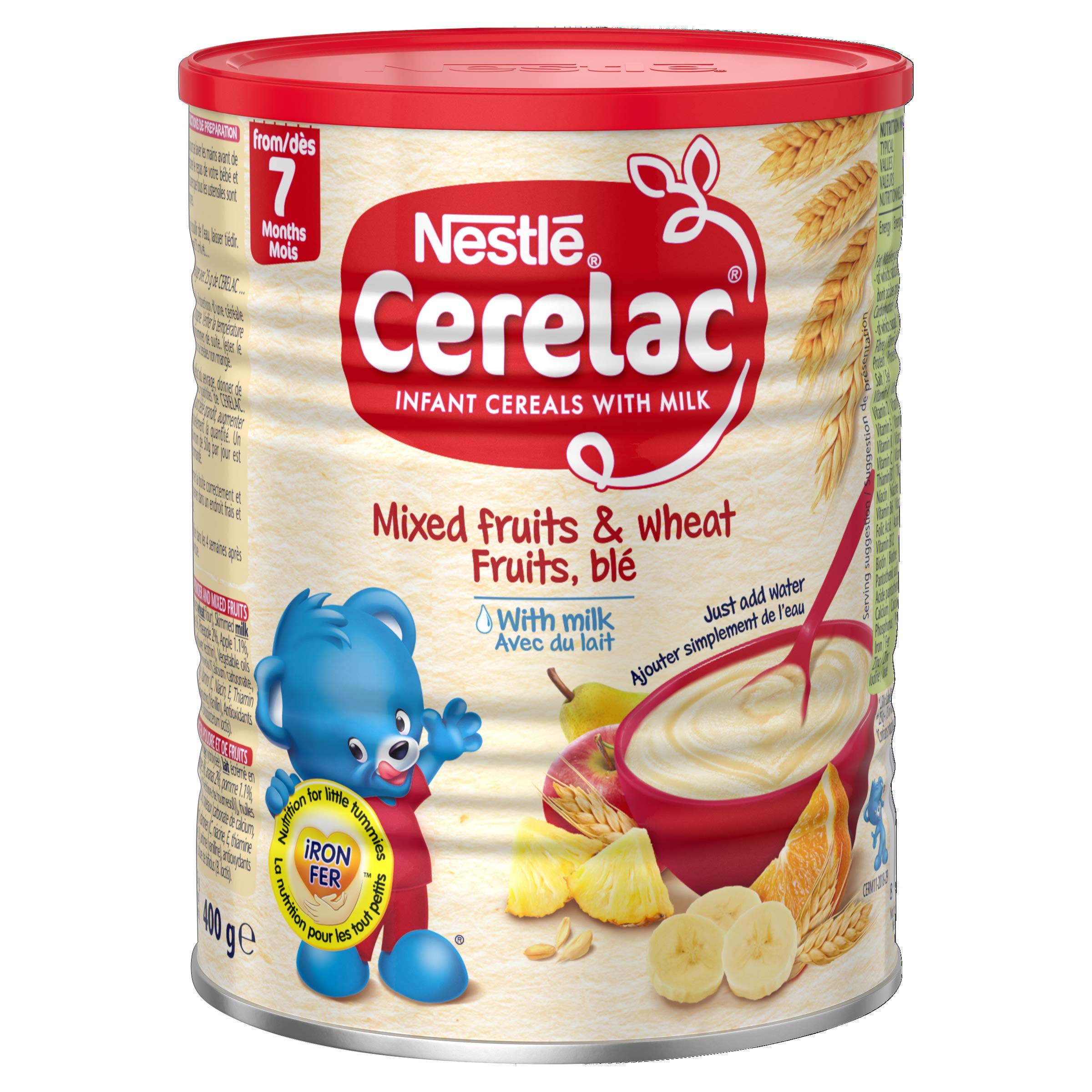 Nestle Cerelac, Mixed Fruits & Wheat with Milk, 14.1 Ounce Cans (Pack