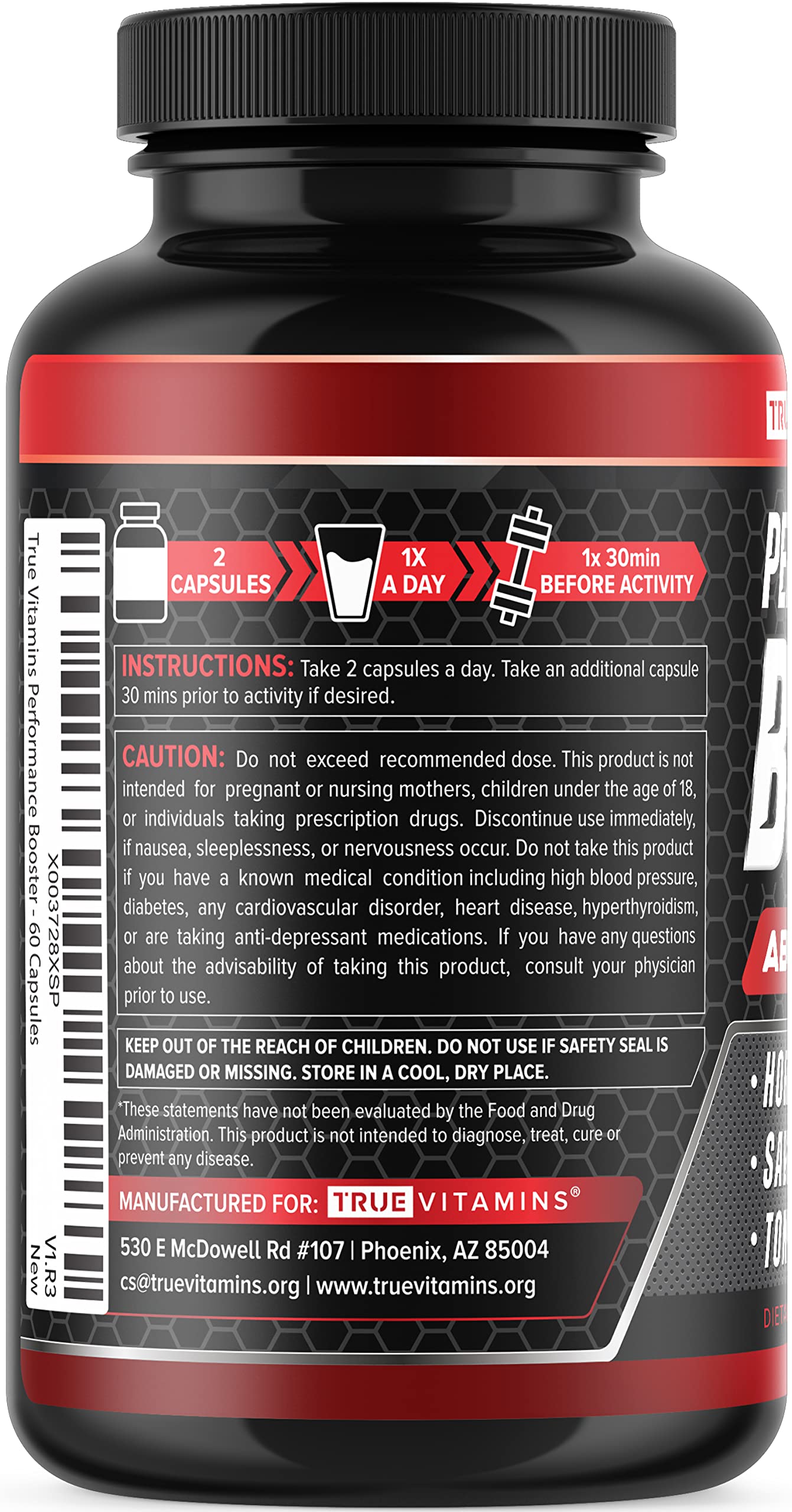 Testosterone Booster Supplement for Men - Performance Test Boost - Male Enhancing Enlargement Pills - Enhance Energy, Endurance, Stamina, Strength, Drive & Muscle Growth - 60 Capsules - 30 Servings
