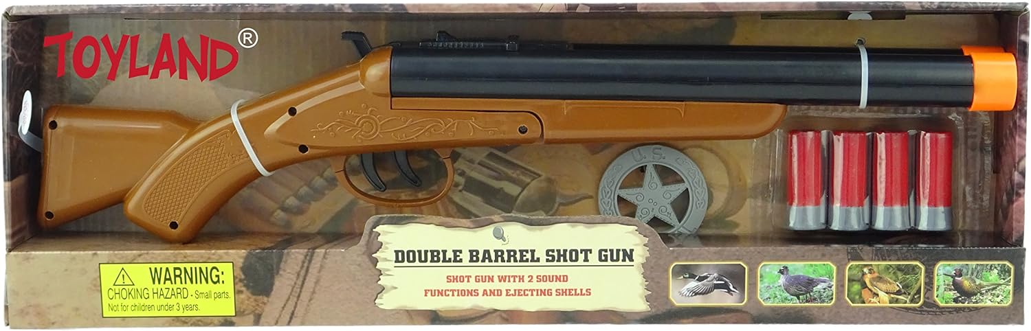Toyland® 47cm (19”) Double Barrel Western Toy Shotgun, Cowboy Role Play Gun with Sound effects and Ejecting Shells - Image 5