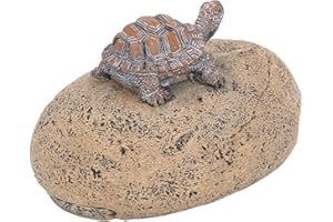 Turtle Shape Fake Rock Key Hider, Lifelike Turtle Decoration Spare Key Hidden Storage with Weatherproof Resin Stone Key Box f