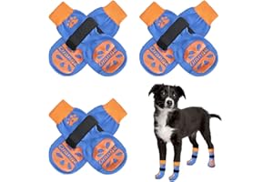BEAUTYZOO Anti-Slip Dog Socks,Dog Shoes for Hot/Cold Pavement,Paw Protectors with Grips 3 Pairs for Puppy Small Medium Large Senior Old Dogs,Dog Socks to Prevent Licking and Hardwood Floor Protection