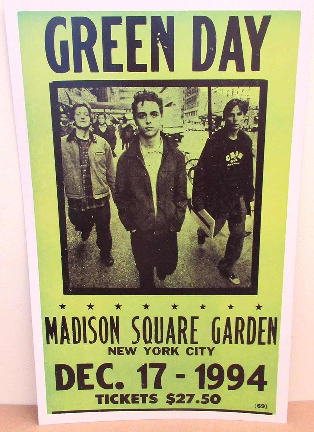 Vintage Green Day Concert Poster 1994 Madison Square Garden