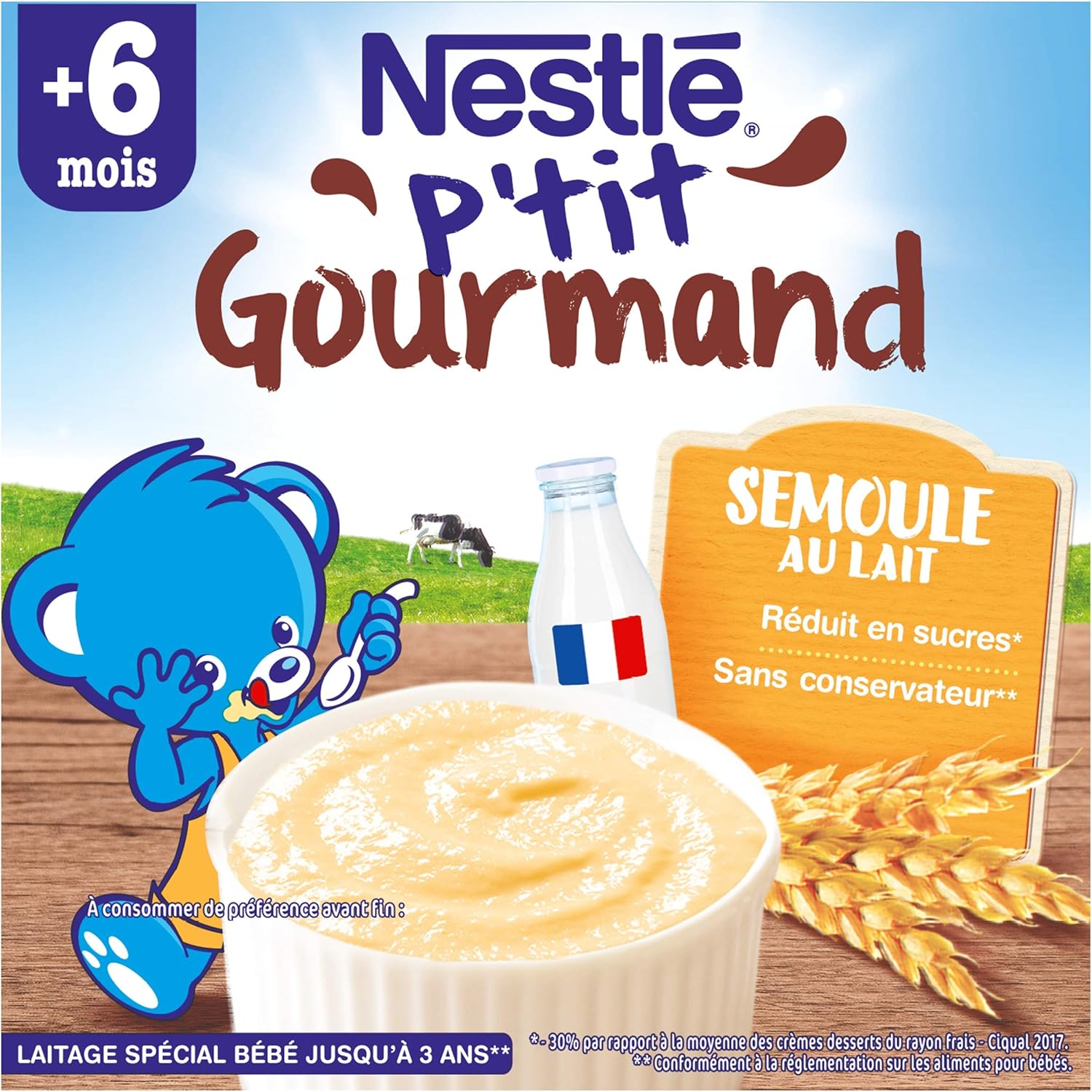 Nestle Bebe P Tit Gourmand Semoule Au Lait Laitage 4 X 100g Des 6 Mois Amazon Fr Epicerie