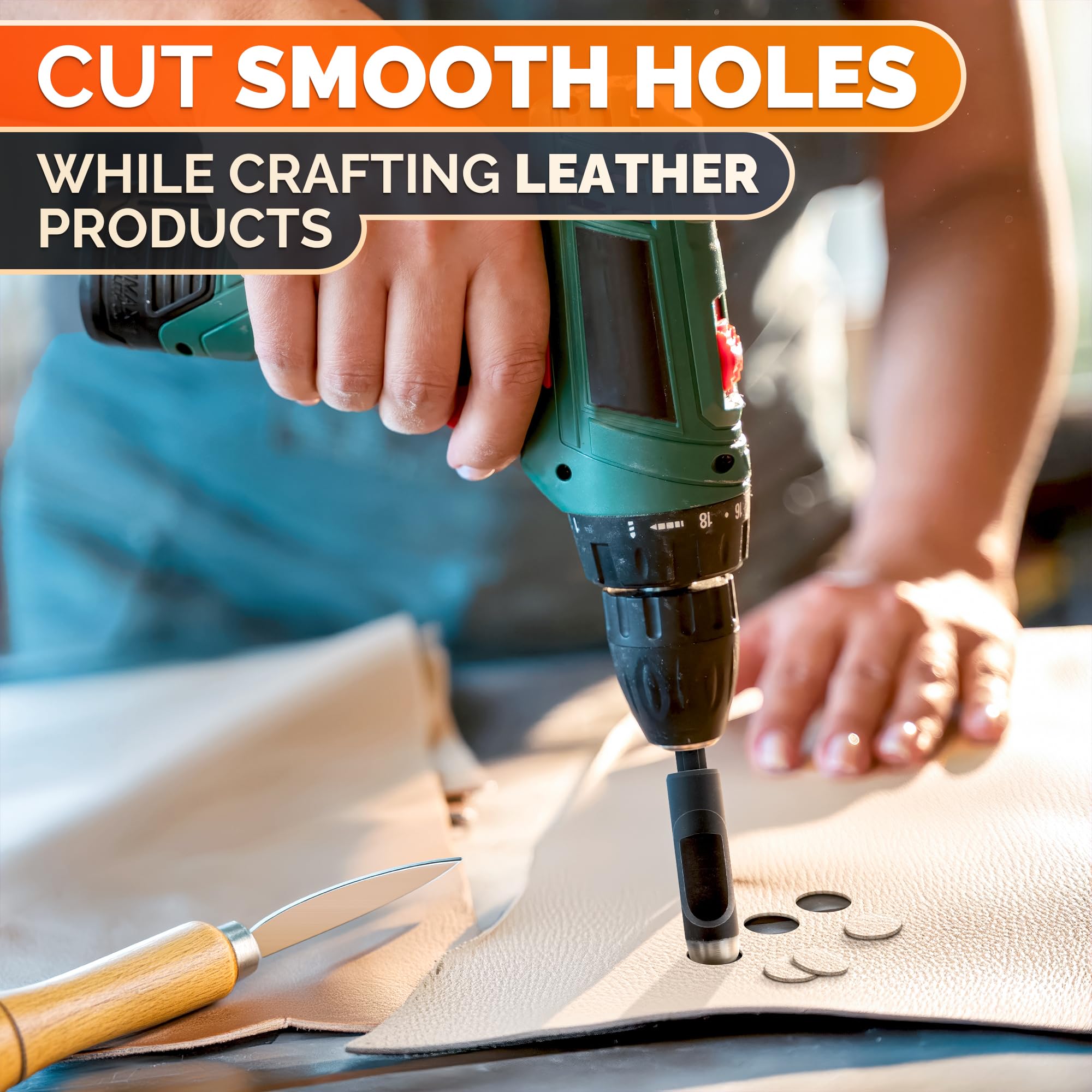 Leather Hole Punch Set - 6 Pcs Drill Bits Set 3/16