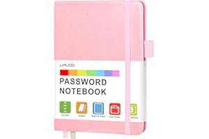 Password Book with Alphabetical Tabs, UpUGo Internet Address and Password Keeper Notebook for Computer & Website Logins, Small Pocket Size, Pink