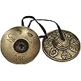 Dharma Store - Tibetan Tingsha Cymbals - 6.2 cm - 8 Lucky Symbols Embossed