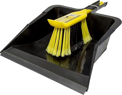 Charles Bentley Bulldozer Dustpan and Brush Set 44x28.5cm Black Yellow
