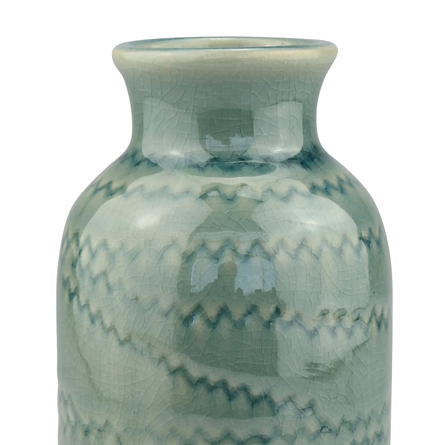 Buy Stonebriar Decorative Pale Green Ceramic Vase For Floral