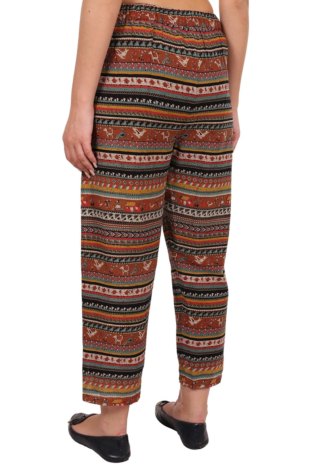 9teenagain women's rayon printed nightwear pajama(multicolor)