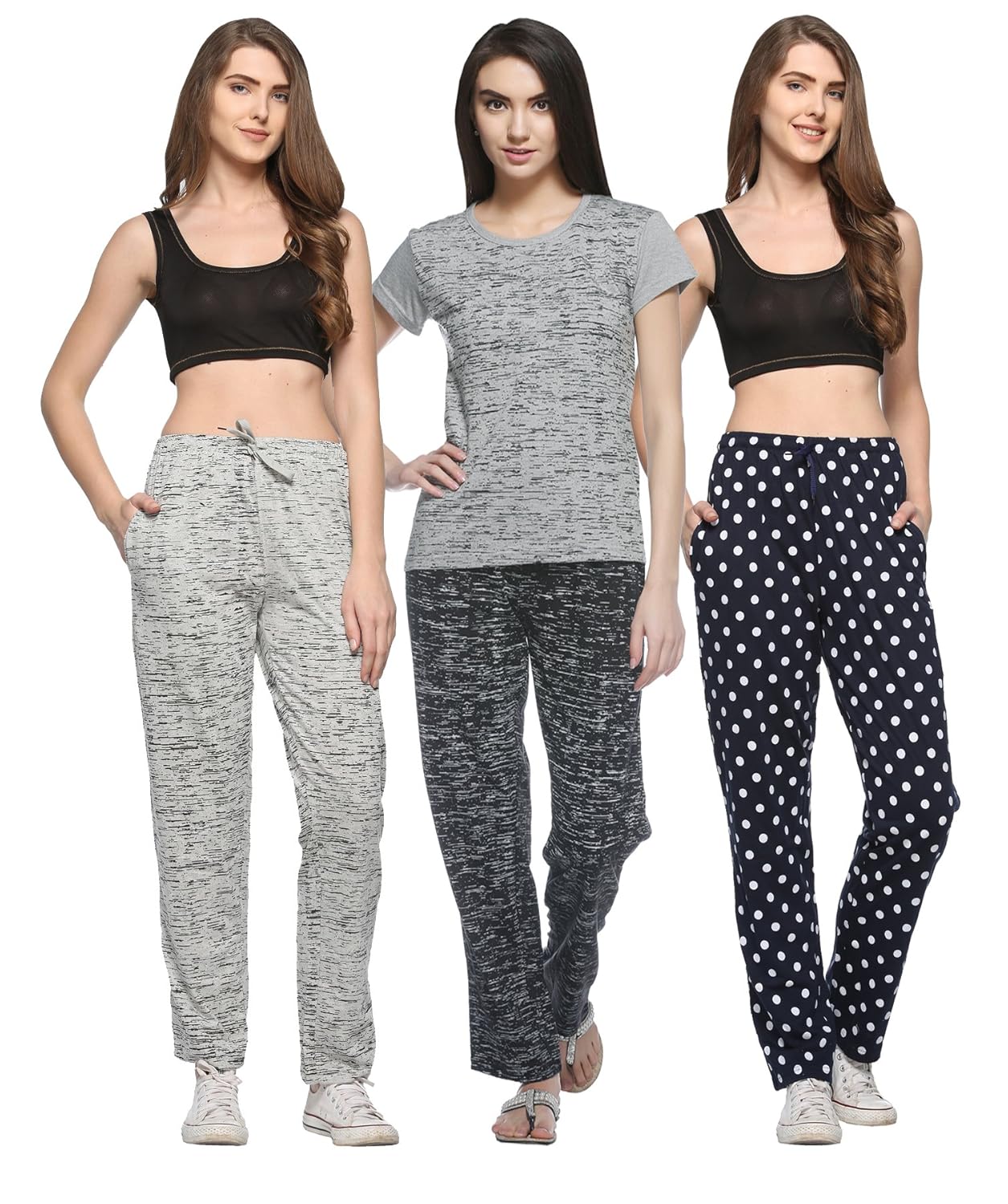 shaun women's cotton track pants (pack of 3)