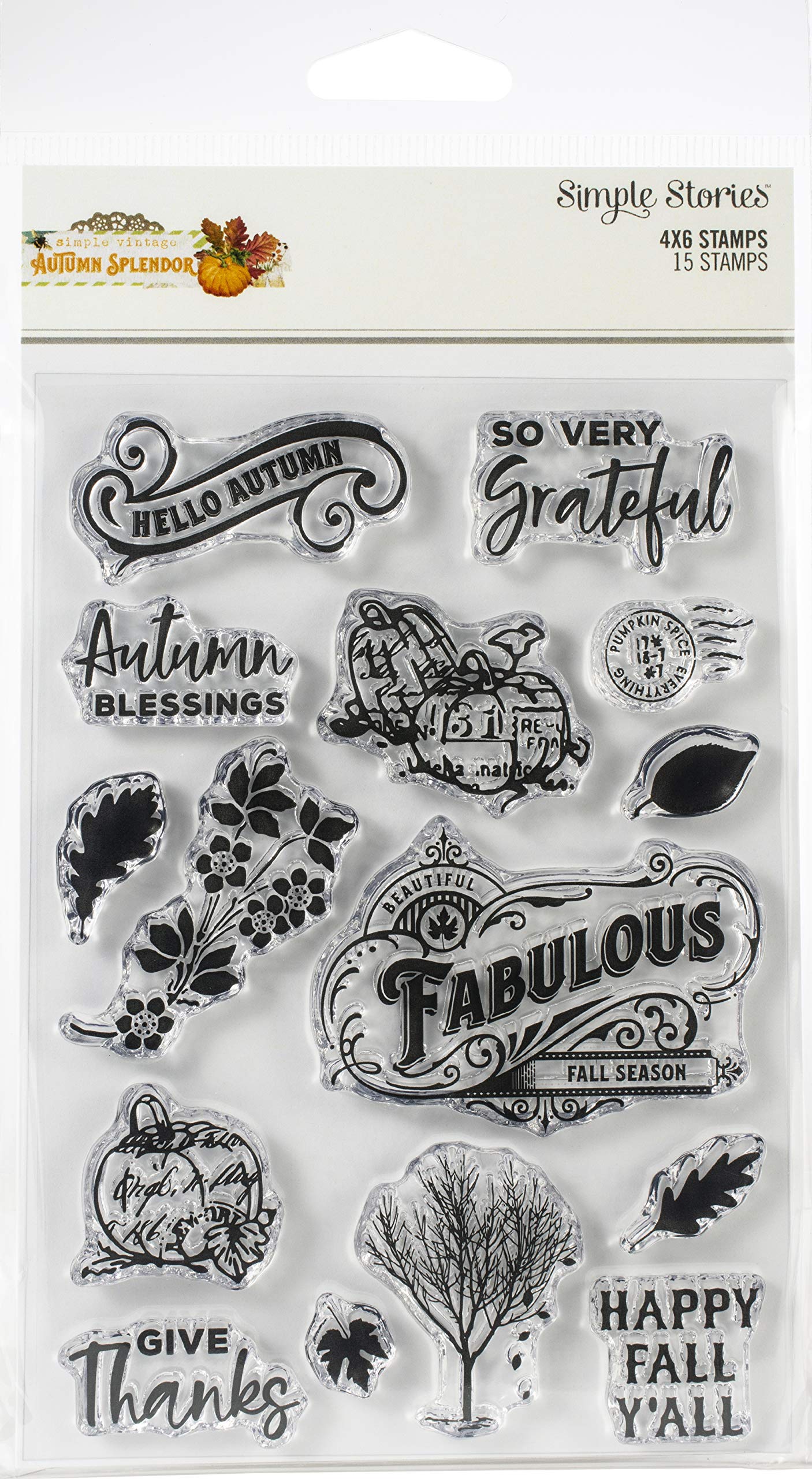 SIMPLE STORIES Autumn SPLNDR Stamps Clear, One Size