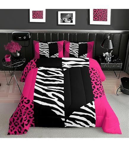 Amazon.com: Grand Linen 5 Piece Oversize HOT Pink Black White