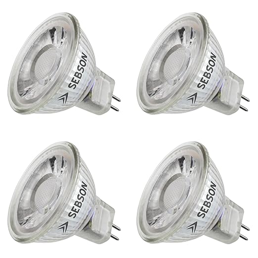 SEBSON LED Lampe GU5.3/ MR16 warmweiss 5W, ersetzt 35W Halogenlampe, 420lm, LED Leuchtmittel Spot 36°, 12V DC, 4er Pack
