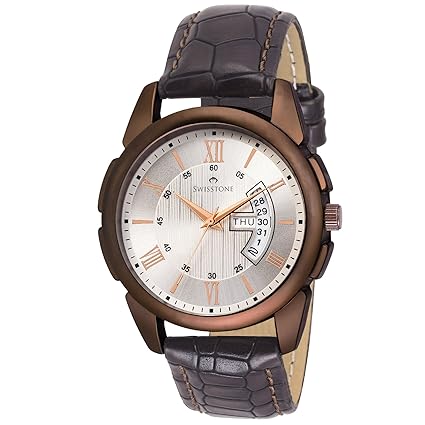 Analogue Silver Dial Mens Watch (Bw145-Slv-Brw)