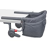 JOZZVE Hook On High Chair for Baby 6-36 Months, One-Pull Quick Install | Clip-On Chair, Steel Frame, Safe Fabric, Anti-Tip 37lbs, Wide Table Fit, Foldable W/Bag, Washable Cover Home &amp; Restaurant