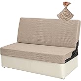 Deerdtride RV Couch Covers for Sofa Bed - 2-Piece Stretchable Jackknife Sleeper Sofa Cover, RV Furniture Slipcover,Khaki