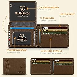 RUNBOX Wallet for Men and Women Slim Rfid Leather 2