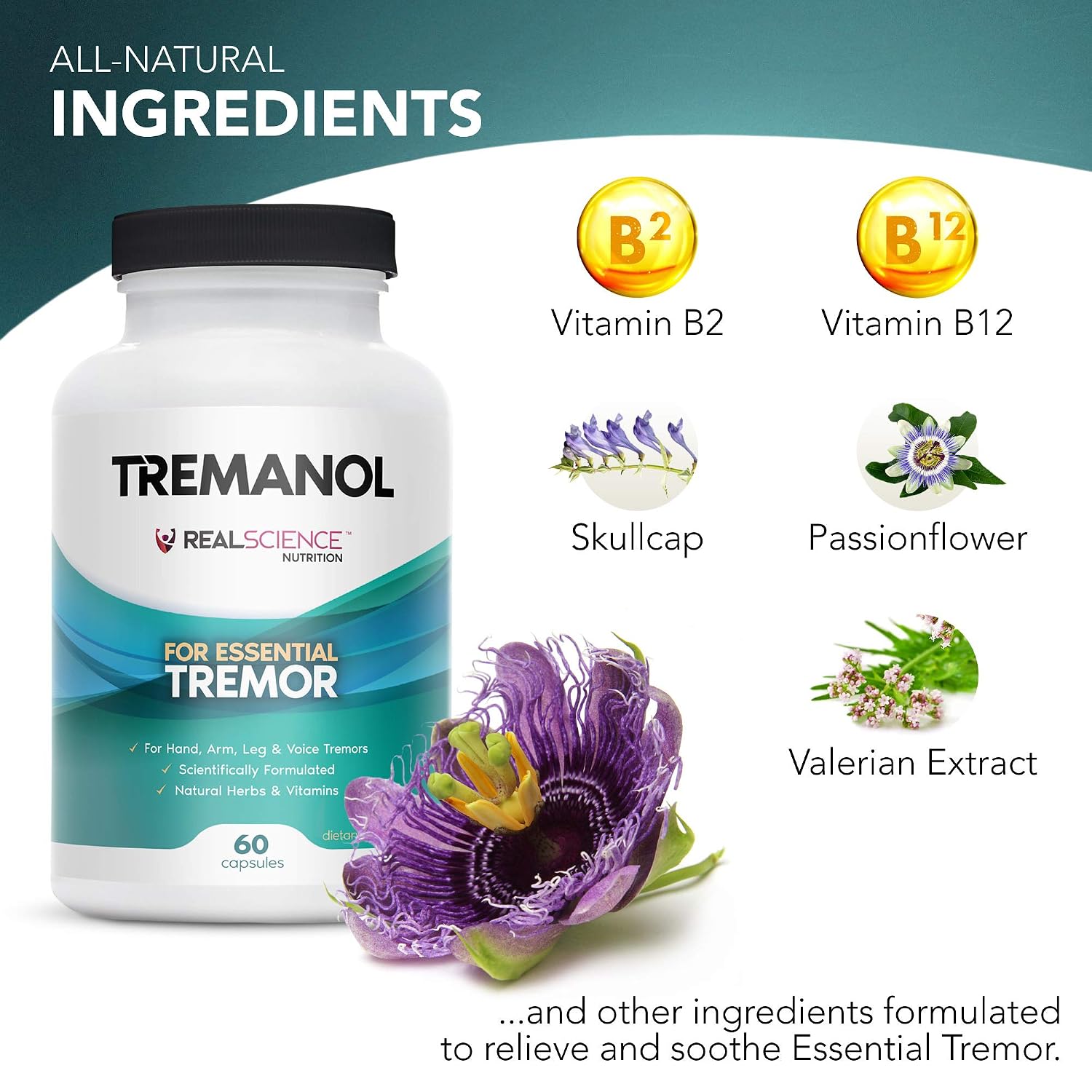 Tremanol Pack Of 3 Natural Aid For Essential Tremor Provides Relief For Shaky Hands Arm Leg Voice Tremors