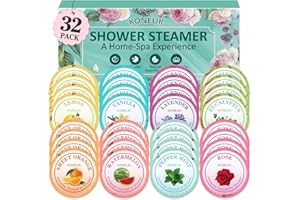 KONEUK 32 Pack Shower Steamers Aromatherapy Gifts for Women and Men, Bulk Shower Bombs with Essential Oils, Self Care, Spa Gifts, Birthday Gifts, Stocking Stuffers and Christmas Gifts
