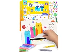 Squeegee Art Painting Kit, Animals Theme with Colorful Paints & Art Supplies, Mess Free Kids Paint Set, birthday gifts for gi