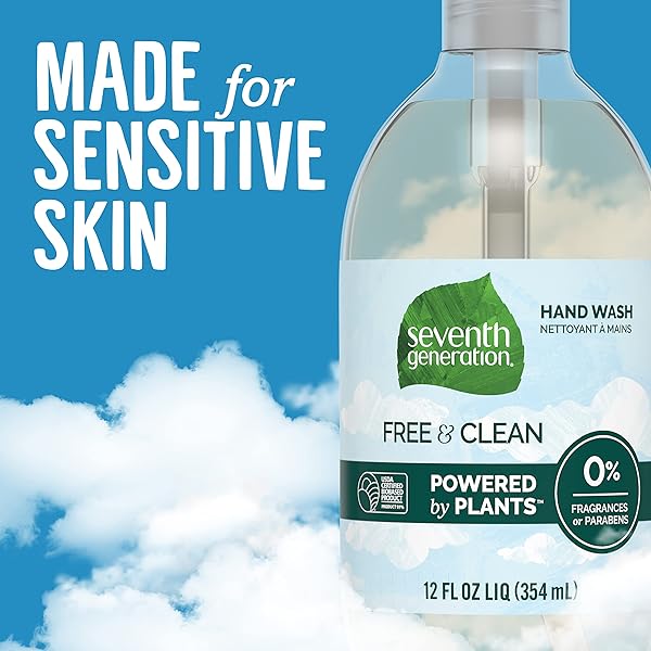 SEVENTH GENERATION LIQUID HAND SOAP FRAGRANCE FREE FREE & CLEAN UNSCENTED HAND SOAP 12 OZ