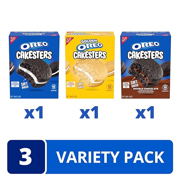 OREO CAKESTERS SOFT SNACK CAKES VARIETY PACK, 3-5 COUNT PACKS (15 TOTAL SNACK PACKS, 5 PER FLAVOR)
