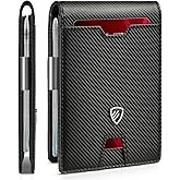 RUNBOX Mens Slim Wallet with Money Clip RFID Blocking Bifold Credit Card Holder for Men with Gift Box