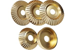SMARINGROBOT 5 Types Angle Grinder Wood Carving Discs Set, 4 Inch indestructible Stump Grinding Wheels with 7/8" Arbor for Woodwork Shaping, Polishing, Cutting Angle Sander Attachments Tools Kits