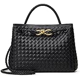 BOYATU Woven Tote Bag Womens Purse: Vegan Leather Shoulder Handbags - Fashion Summer Beach Tote Bags - Large Travel Totes