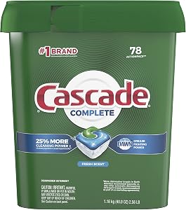 Cascade Complete Dishwasher-Pods, ActionPacs Dishwasher Detergent Tabs