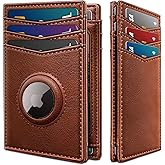 miyozi Airtag Slim Leather Wallet for Men - 12-Card Capacity, Magnetic Closure, Money Clip & Simplified Bill Compartment, RFID Blocking (4.3" x 3.0") | Gift Boxed