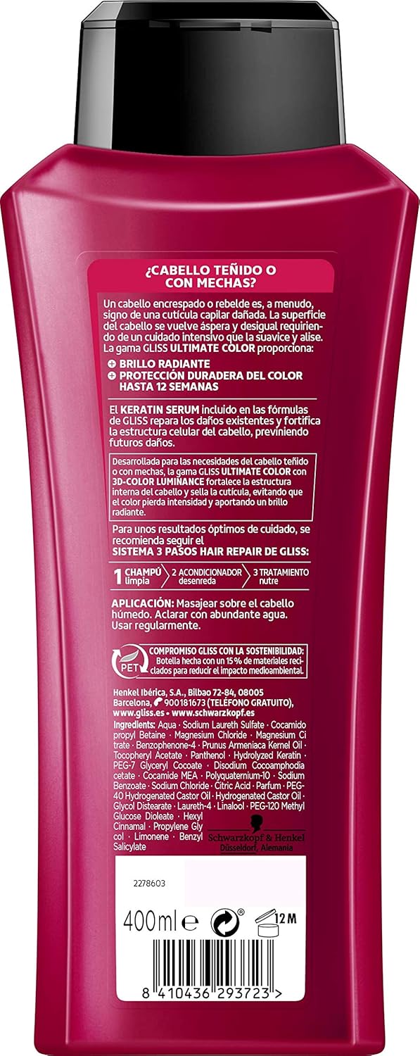 Schwarzkopf Gliss Ultimate Colour Shampoo 400 ml, white, 400 ml (Pack of 1) - Image 3