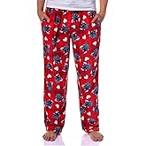 Disney Lilo & Stitch Adult Stitch Lovestruck Hearts Fleece Pajama Sleep Pants For Men and Women