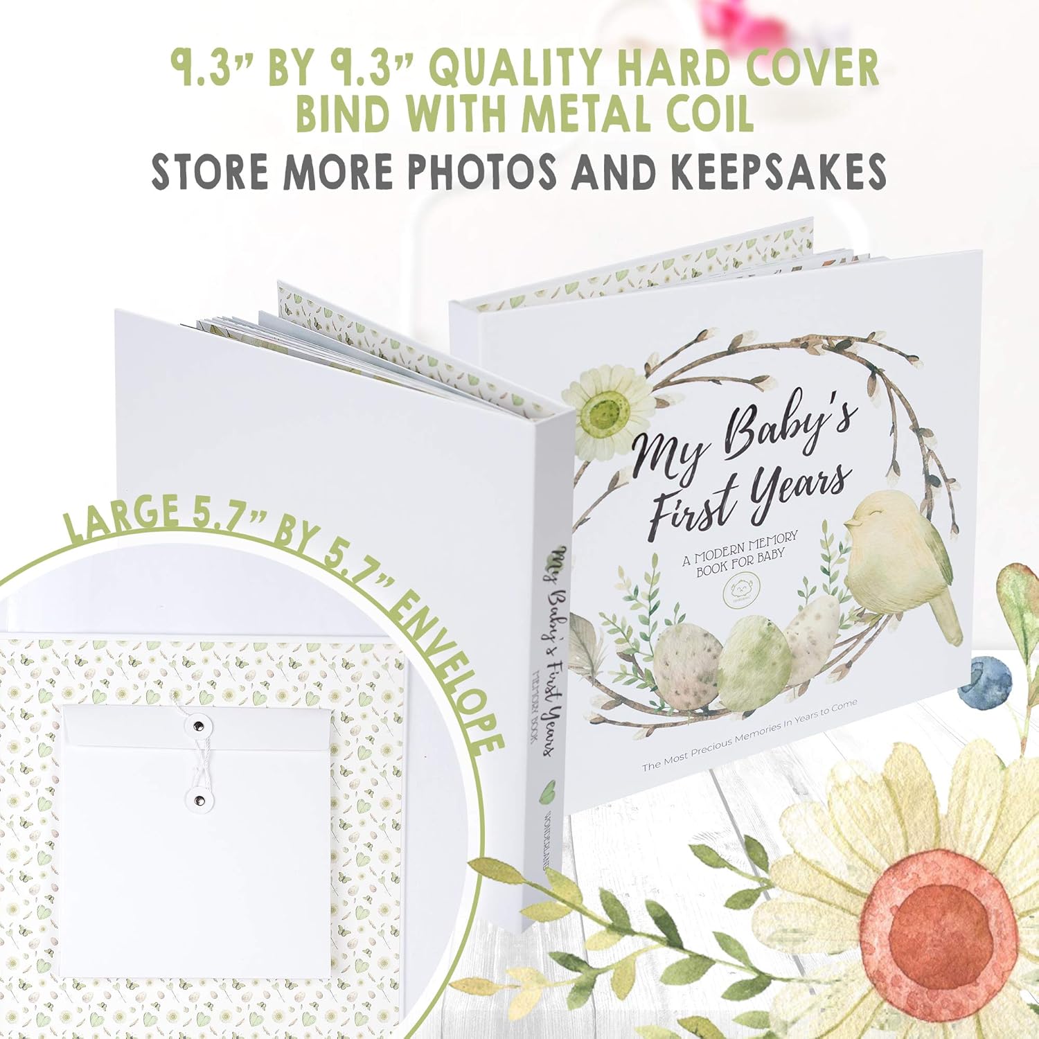 Baby First 5 Years Memory Book Journal - 90 Pages Hardcover First Year Keepsake Milestone Newborn Journal for Boys, Girls - All Family, LGBT, Single Mom Dad, Adoptive (Wonderland) : Baby