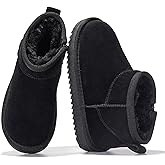 Project Cloud 100% Genuine Leather Girls Boots – Water Resistant & Lightweight Ankle Boots with Memory Foam – Cozy & Fur Non Slip Kids Boots for Girls & Boys, Perfect for Fall