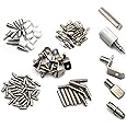 binifiMux 125Pcs Shelf Pins Kit,5 Styles Shelf Support Pegs, Bookshelf Pegs for Shelves,Cabinet Shelf Bracket Pegs Shelf Pins Holders for Furniture Closet, Nickel Plated