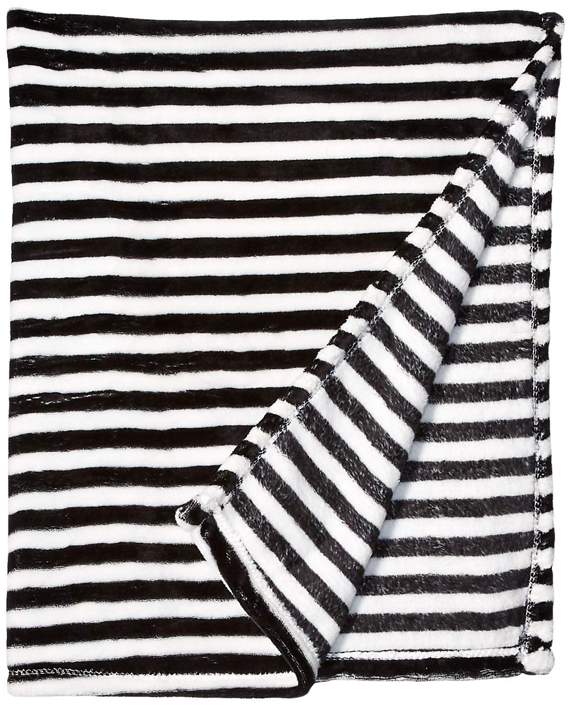 Cute New York Baby Blanket Black White Stripes Super Soft Fleece