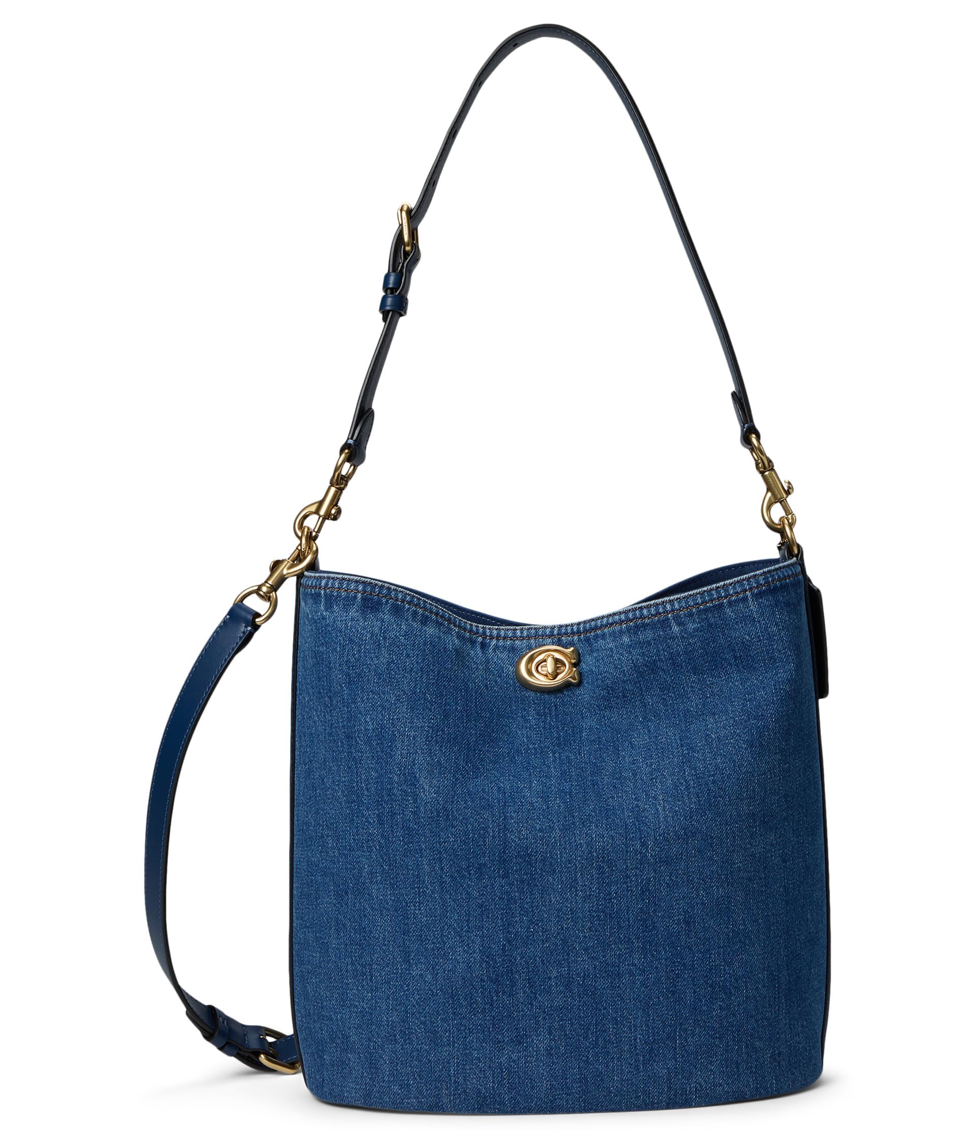 Photo 1 of COACH Womens Willow Soft Bucket Bag Deep Blue One Size