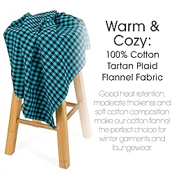 Pico Textiles 1 Yard Turquoise Buffalo Plaid