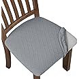 Fuloon Stretch Chair Seat Covers 4 PCS, Removable Washable Dining Chair Covers Anti-Dust Dining RoomSeat Cushion Slipcovers (4, Light Grey)