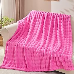 NEWCOSPLAY Twin Blanket for Couch Hot Pink Super