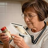 Magnifying Glass with Light for Reading,Hands Free Page Reading Magnifier for Books with 3 Color Dimmable, Neck Wear Large Sc