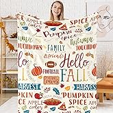 JarThenaAMCS Thanksgiving Fuzzy Flannel Blanket 60 x 50 Inch Vintage Fall Pumpkin Football Throw Blanket Retro Harvest Blanket for Home Chair Sofa Couch Bed