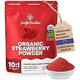 Jungle Powders Strawberry Powder Organic 5 Ounce Bag Freeze Dried Dehydrated Powdered Strawberries Strawberry Seasoning for Baking and Decorating Dry Fruit Extract
