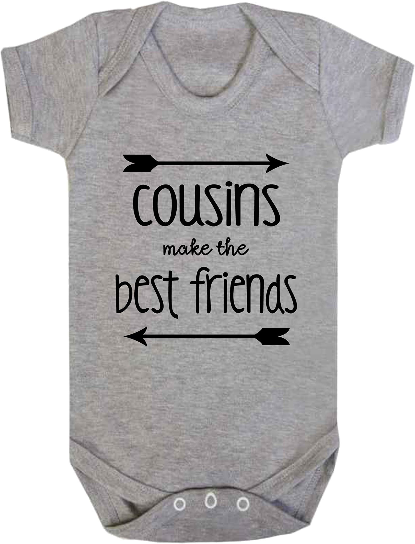 Cousins Make The Best Friends Baby Vest Babygrow Bodysuit Novelty Family Baby (3-6 Months, Grey)
