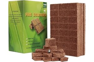 Bbcuepro All Natural Charcoal Fire Starters - 144 PCS Cubes Lightning Fast Lighters for Barbecue Grill, BBQ Charcoal, Campfir