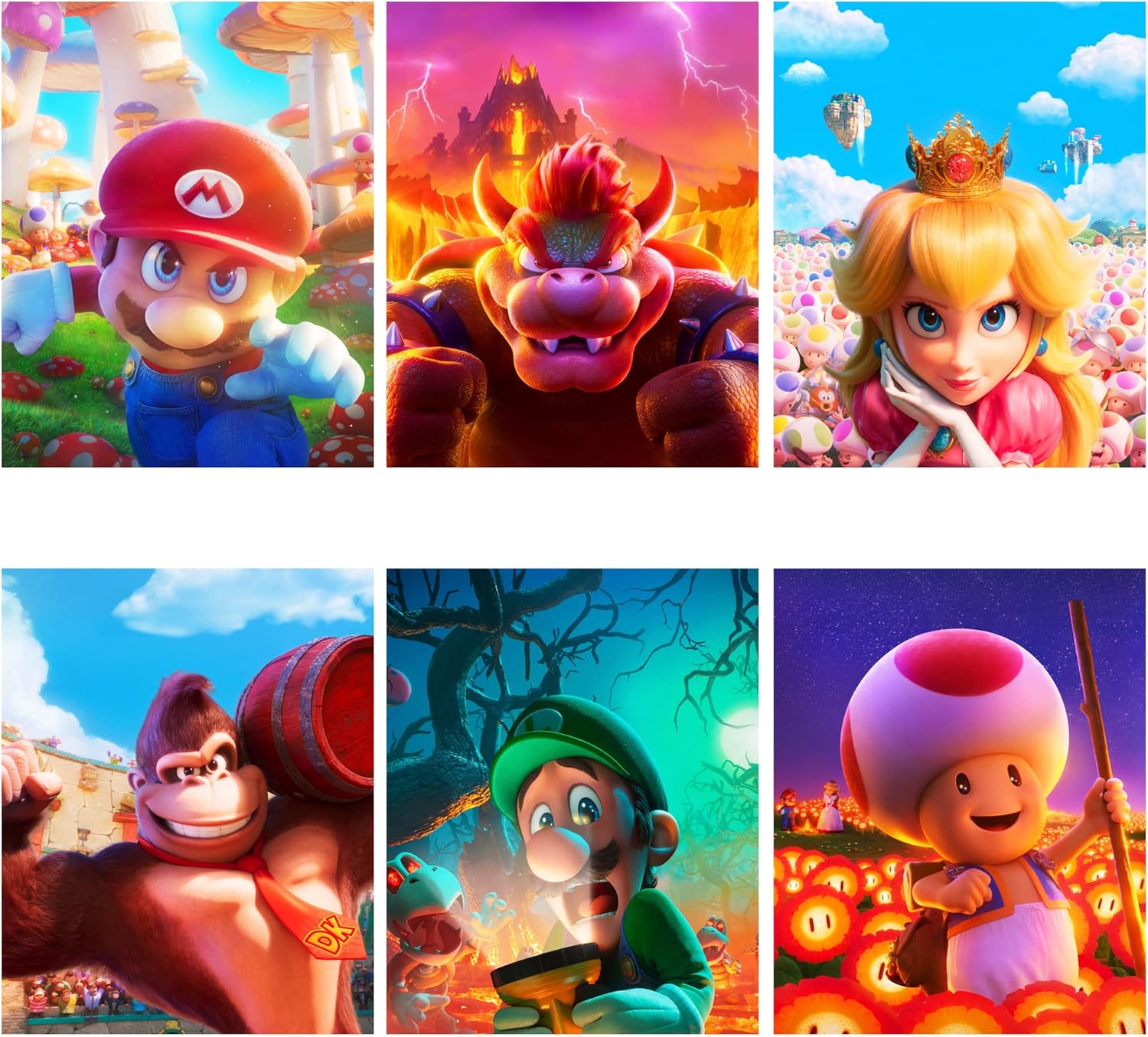 Wall Décor - JUMANT Mario Movie Poster - 8x10 - Gamer Room Decor - Gaming Posters for Boys Room Decor - Gaming Room Decor for Boys - Mario Poster Set - Game Room Decor - Mario Room Decor