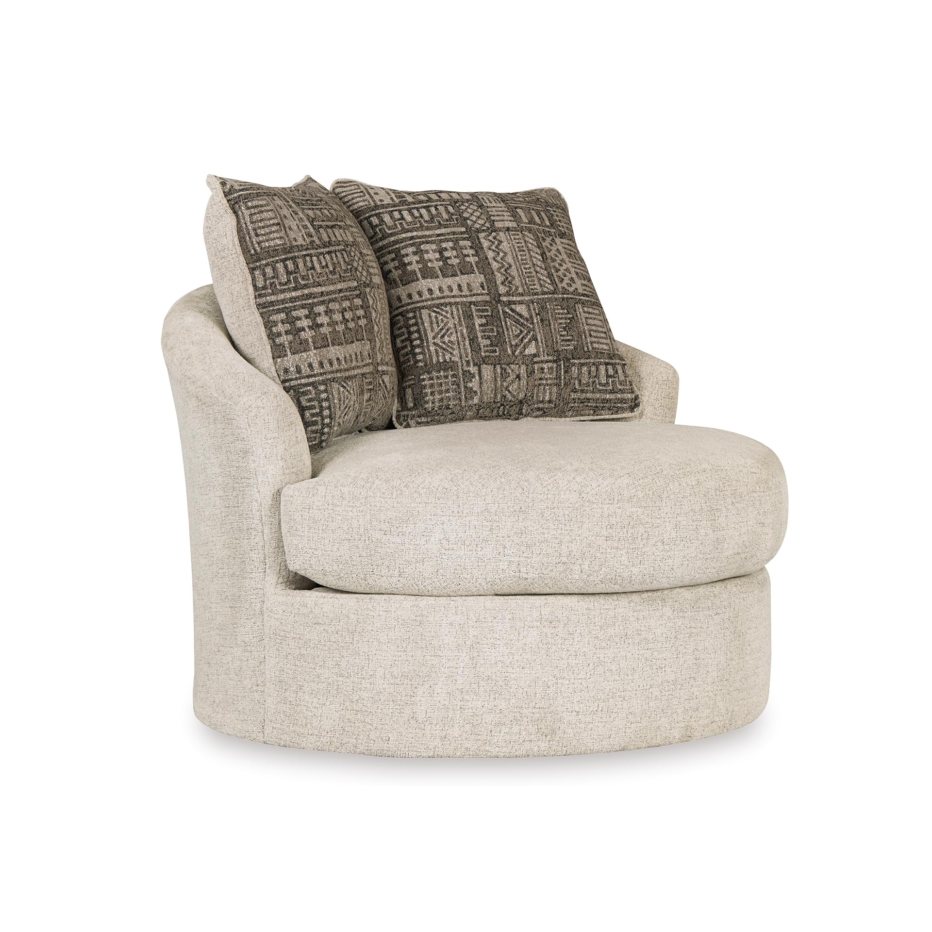 Photo 1 of **stained furniture**
Signature Design by Ashley Soletren Contemporary Chenille 360-Degree Swivel Accent Chair, Off-White