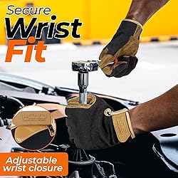 HANDLANDY Leather Work Gloves for Men