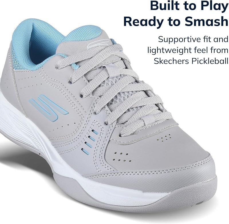 Damen Viper Court Smash-Athletic Indoor Outdoor Pickleball Schuhe | Relaxed Fit Sneakers, Grau/Blau, 37 EU